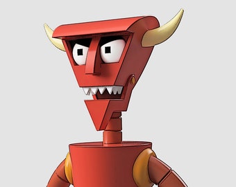 DroidDivision RobotDevil Inspired Fan Art Printable Files