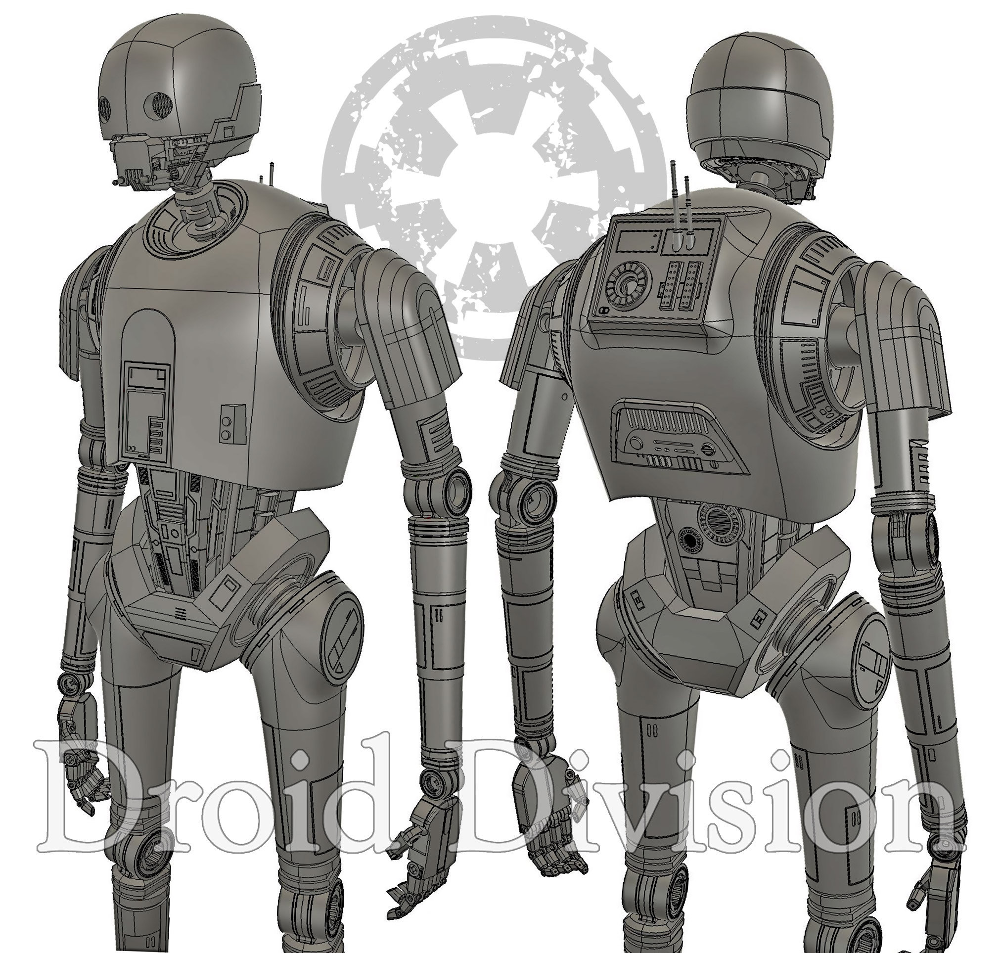Archivos de arte imprimibles inspirados en el cuerpo del droide de seguridad Spacebobs (todo menos la cabeza)