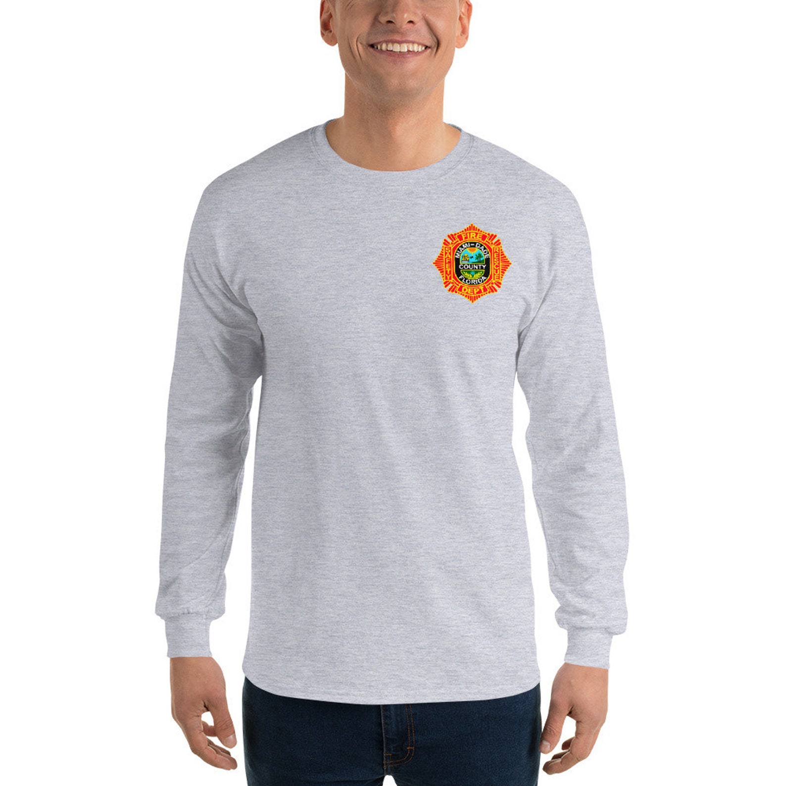 Miami Dade Fire Rescue Long Sleeve Shirt Miami Dade Fire Dept - Etsy