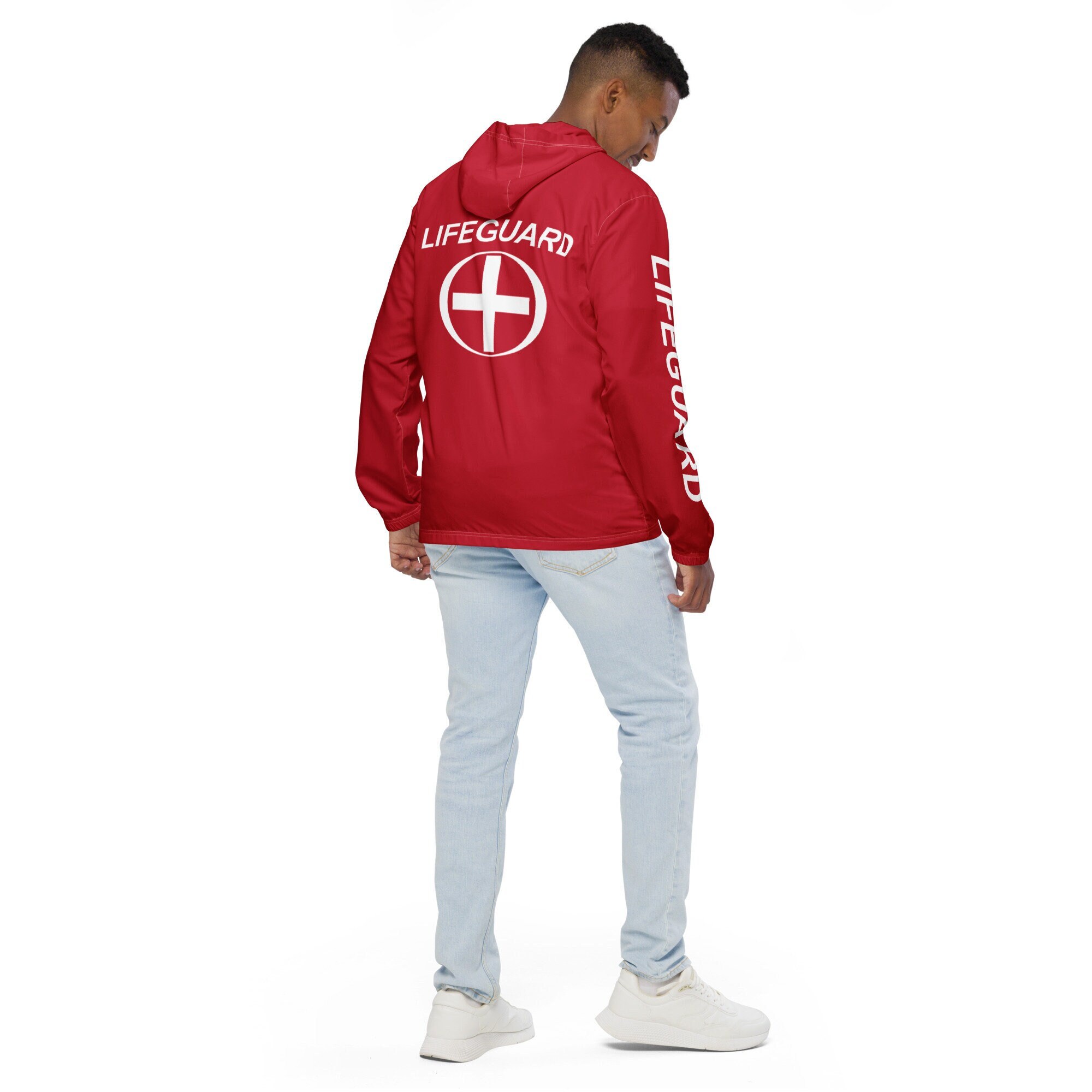 Lifeguard's Unisex Windbreaker, Lifeguard Jacket, Lifeguard Apparel, Lifeguard Clothing, Lifeguard Gear, Lifeguard shirt, On-duty Jacket