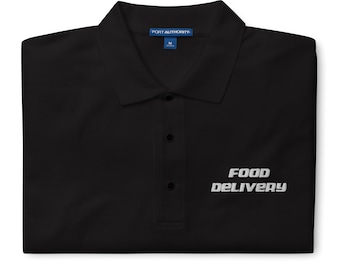 Mit Lebensmittellieferung besticktes Herren-Premium-Poloshirt