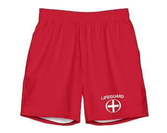 Lifeguard Swim Trunks, Lifeguard Shorts, Lifeguard apparel, Lifeguard Bathing Suit, Lifeguard pants, Lifeguard Gear, Lifeguard Wear