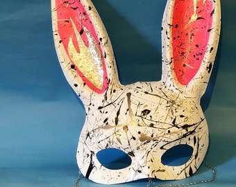 Rabbit Mask, Fetish Sexy Mask, Crazy Bunny, Playboy Costume, Bunny Mask, White Bunny Mask Art, Cosplay Mask, Decorated Mask, Animal Mask