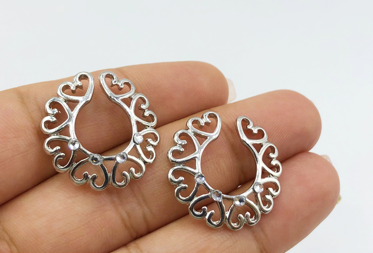 Nipple Ring, Nipple Cage, Nipple Jewelry, Heart Nipple Jewelry, Fake