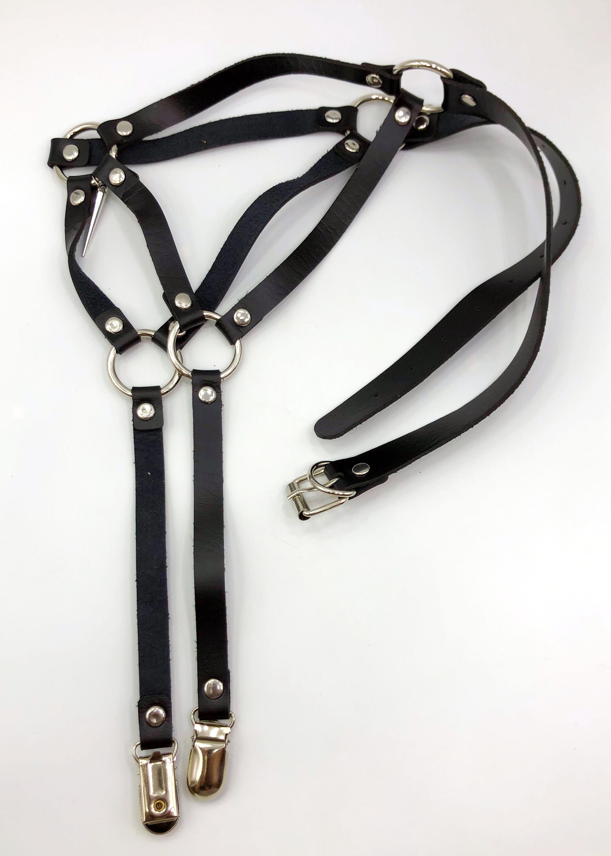 BDSM Garter Harness Belt With Large Spike Charm | Etsy