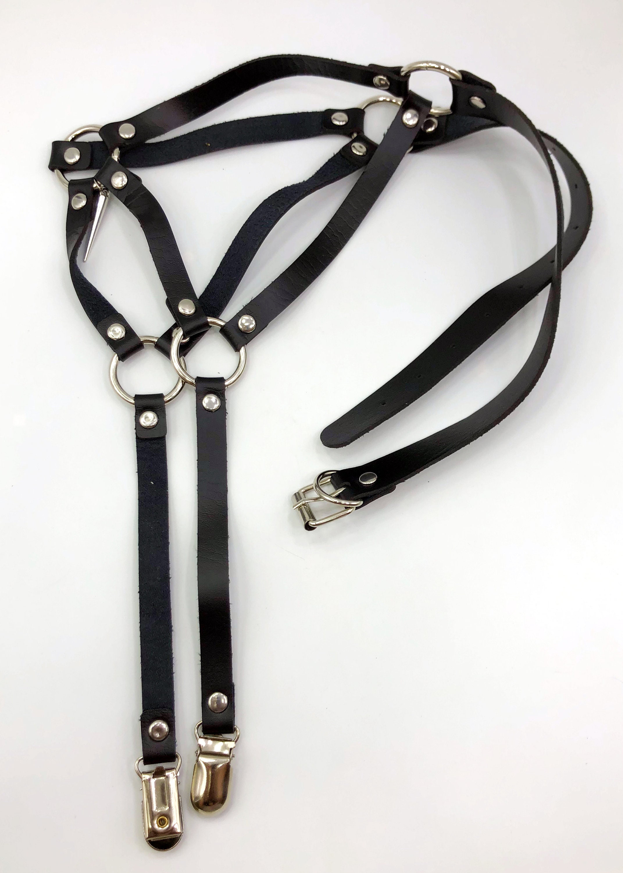 BDSM Garter Harness Belt With Large Spike Charm Etsy