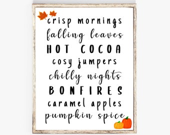 Printable Everything Fall, Autumn Sign, Pumpkin Spice, Printable, Fall Sign, Fall Decor, Fall List, Fall - DIGITAL DOWNLOAD