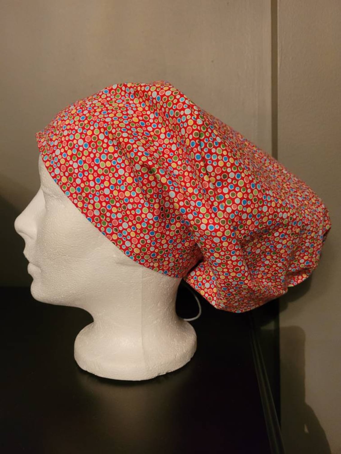 Scrub hats for long hair with cord locks Etsy