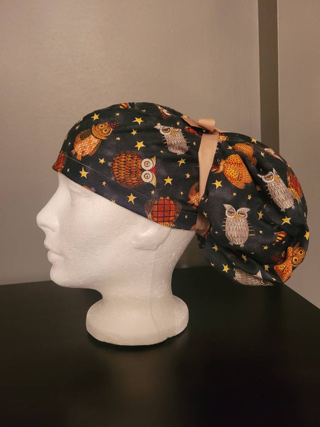 Scrub Cap for Long Hair With Ties Etsy