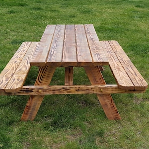 Beautiful 8 foot rustic picnic table plans - DIY Step by step