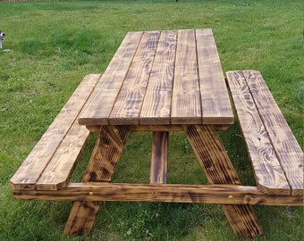 Beautiful 5 foot rustic picnic table plans - DIY Step by step