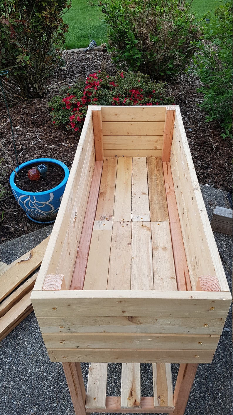 DIY tall wood garden planter plans instant download Build | Etsy