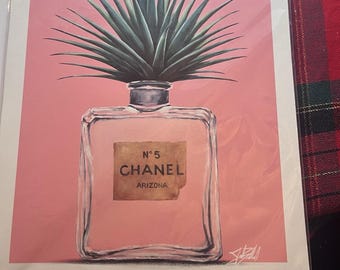 PAINTEDLADIES Pink Chanel Paper Print. New Sealed