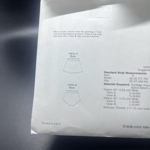 Kwik Sew 1672 ‘80s Mens Briefs Pattern Jockey Shorts S-M-L-XL Uncut Boxer Short Pattern image 4