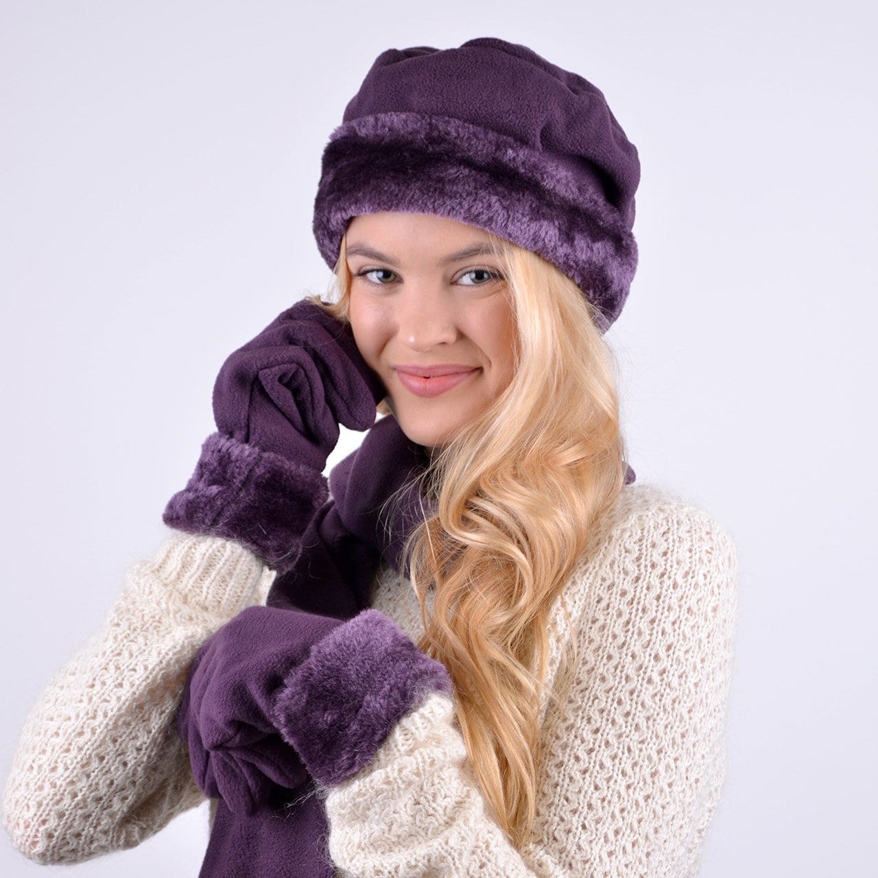 womens matching hat scarf and glove set