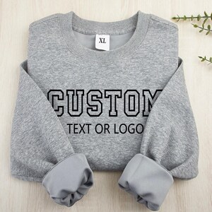 Custom Text Cotton Sweatshirt: Retro College Letter Style
