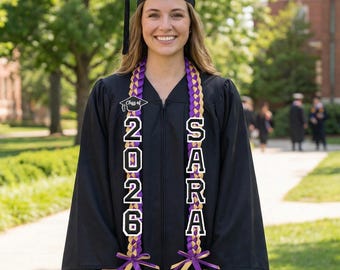 Graduation Lei 2026 Personalized, Custom Name Ribbon Lei, Graduation Gift for Men Women, Senior Night Gift Lei, Gift for Graduates