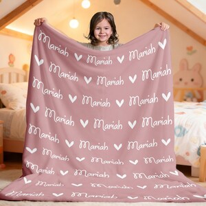 Personalized Name Blanket, Custom Baby Girl Blanket, Girl Blanket Gift, Baby Blanket, Kids Name Blanket, Personalized Christmas Gift