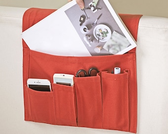 Cotton Linen, Beige TV Remote Control Holder Magazines Book Acutelien Sofa Armrest Organizer Non-Slip Couch Sofa Armrest Caddy Pocket Organizer for Phone Ipad