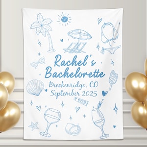 Custom Bachelorette Party Tapestry: Beach Photo Backdrop, Coastal Decor