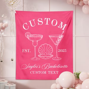 Bachelorette Party Tapestry, Personalized Bachelorette Banner, Custom Photo Backdrop, Engagement Backdrop, Last Toast on the Coast