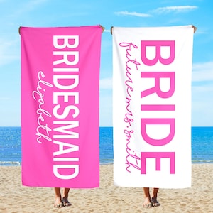 Personalized Bride Beach Towel: Bachelorette Party Vacation Gift