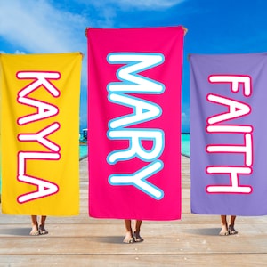 Personalized Beach Towel for Girls/Boys, Custom Kids Pool Towel with Name, Custom Name Bath Towel, Summer Gift, Birthday Gift for Kids
