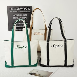 Custom Tote Bag, Canvas Tote Bag, Personalized Tote Bag with Name, Gift for Her, Bachelorette Gift, Bride Bridesmaid Gift, Embroidered