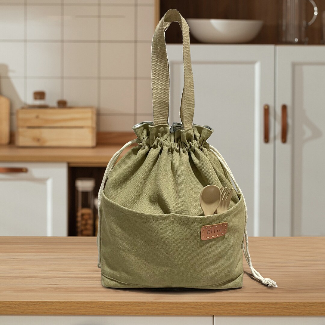 Name Custom Insulated Lunch Bag With Drawstring Closure, Travel Bag