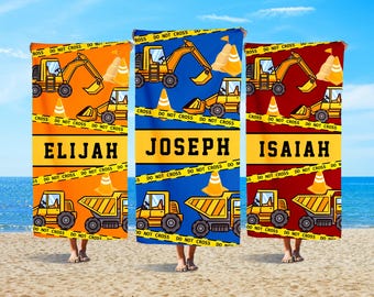 Personalized Truck Beach Towel: Custom Boy's Pool Towel