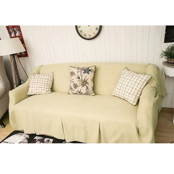 Cream slipcover couch deals