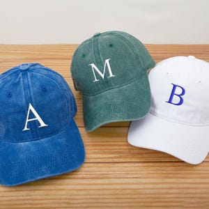 Gorras con iniciales personalizadas, gorra unisex bordada, gorra de papá personalizada, gorras con monograma, gorra de béisbol personalizada, gorra de papá lavada