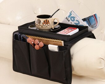 Cotton Linen, Beige TV Remote Control Holder Magazines Book Acutelien Sofa Armrest Organizer Non-Slip Couch Sofa Armrest Caddy Pocket Organizer for Phone Ipad