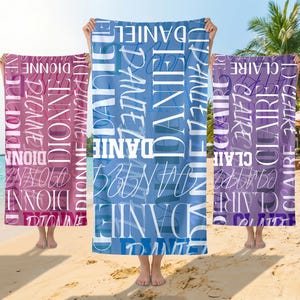 Personalized Name Beach Towel: Signature Style Polyester Towel