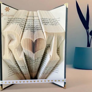 CUSTOM Initials with Heart Folded Book Art - Anniversary, Wedding, Birthday, Valentine’s Gift