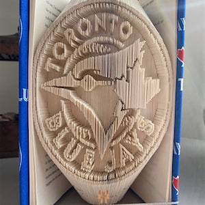 Toronto Blue Jays Folded Book Art - Blue Jays Fan Gift