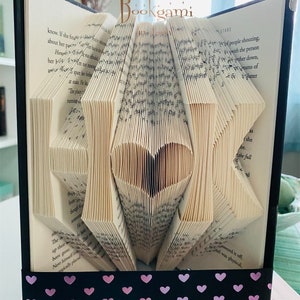 CUSTOM Initials with Heart Folded Book Art - Anniversary, Wedding, Birthday, Valentine’s Gift