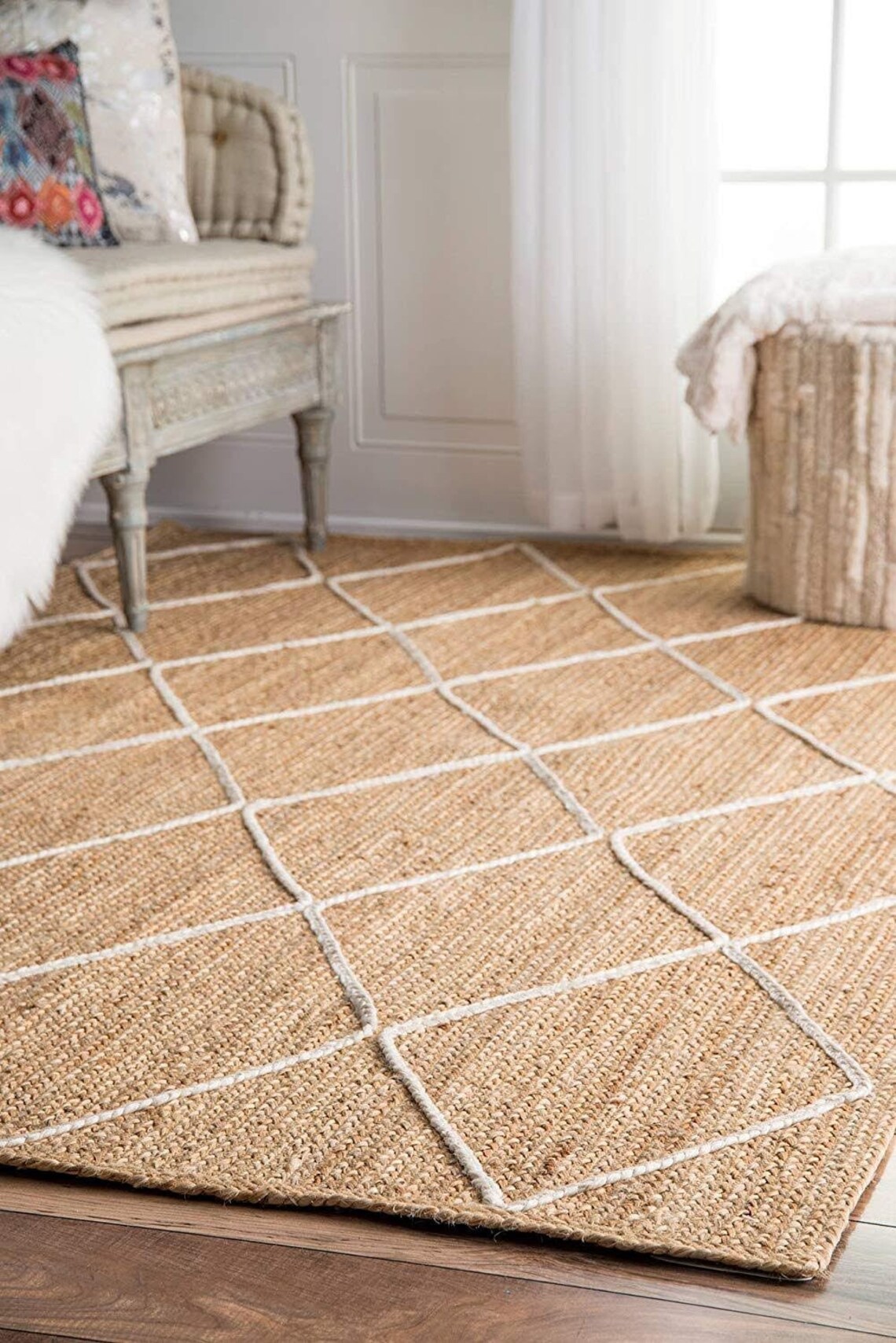 Natural Beige Color Rug Indian Braided Floor Rug Handmade Jute Etsy
