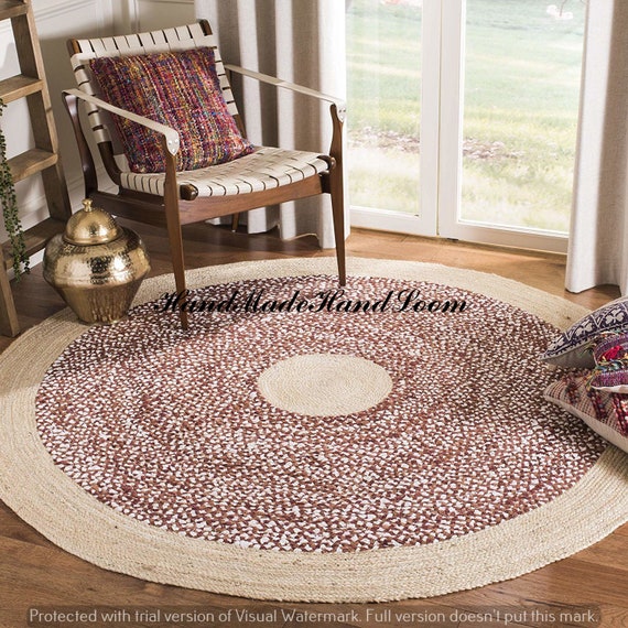 Braided Round Natural /& Multi Colour Cotton Area Floor Rug Rags Carpet Yoga Mat