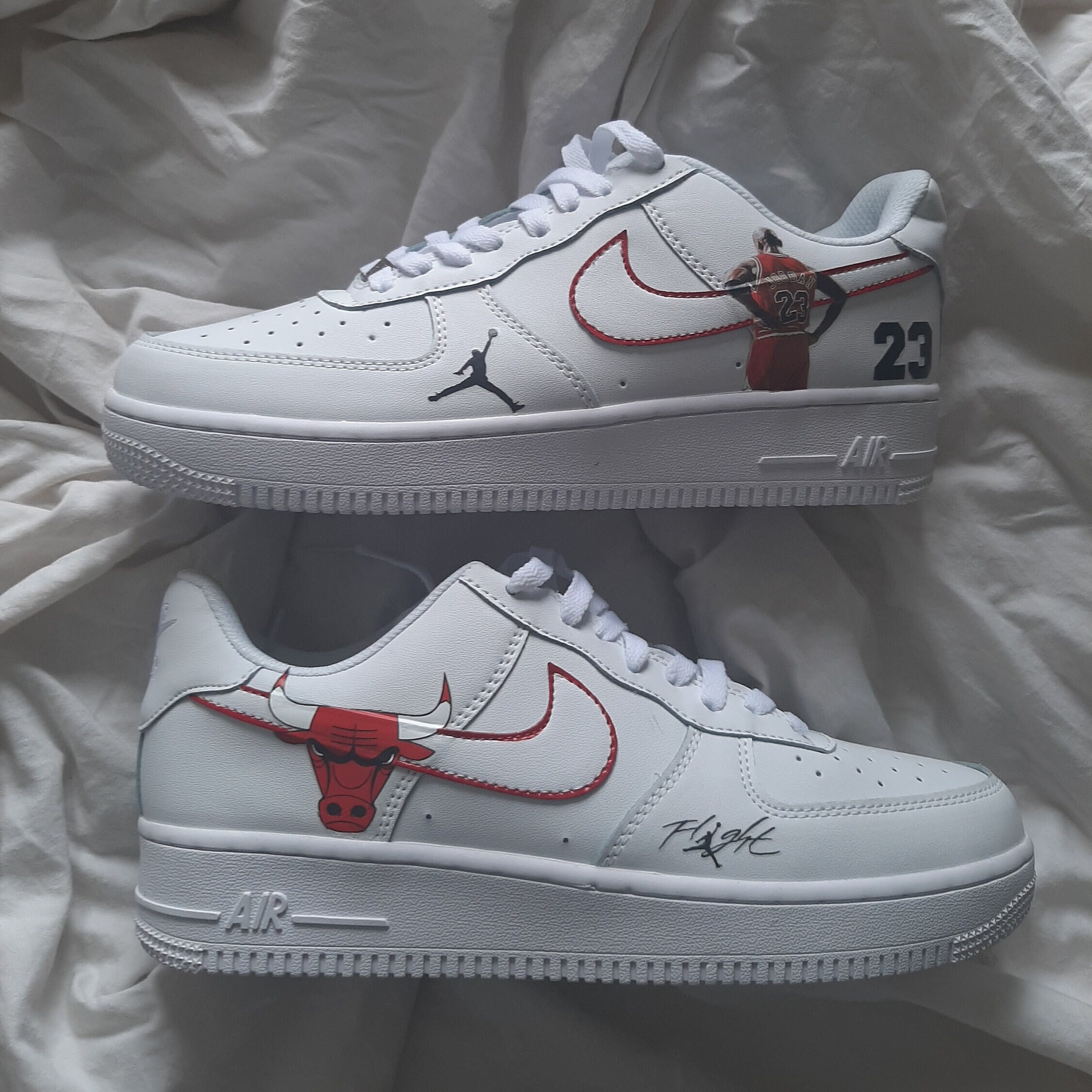 Chicago Bulls Basketball Custom Nike Air Force1 Af1 Etsy