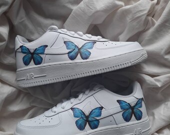 Blauwe vlinder Custom Nike Air force 1 AF1 - Etsy Nederland