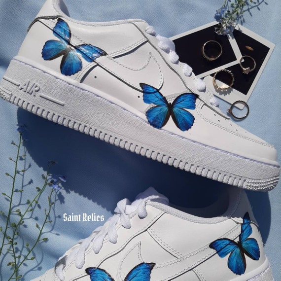 nike air force 1 blue butterfly