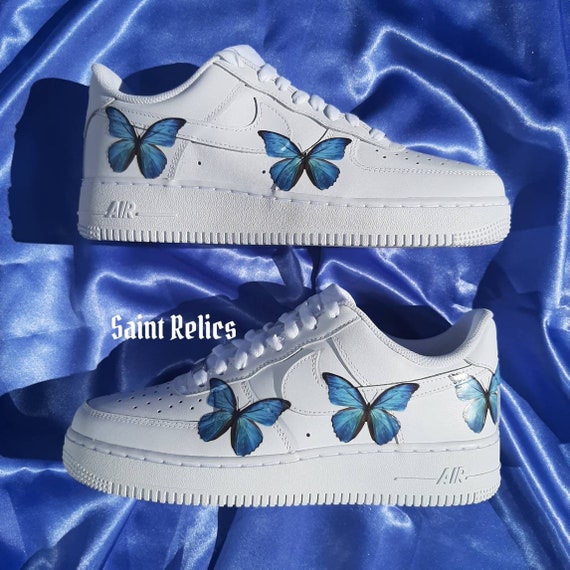 air force 1 with blue butterflies