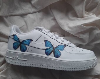 Mariposa azul Nike Air force 1 AF1 personalizada | Etsy España