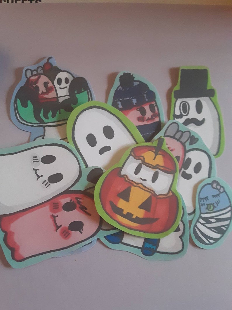 Ghost couple sticker set.