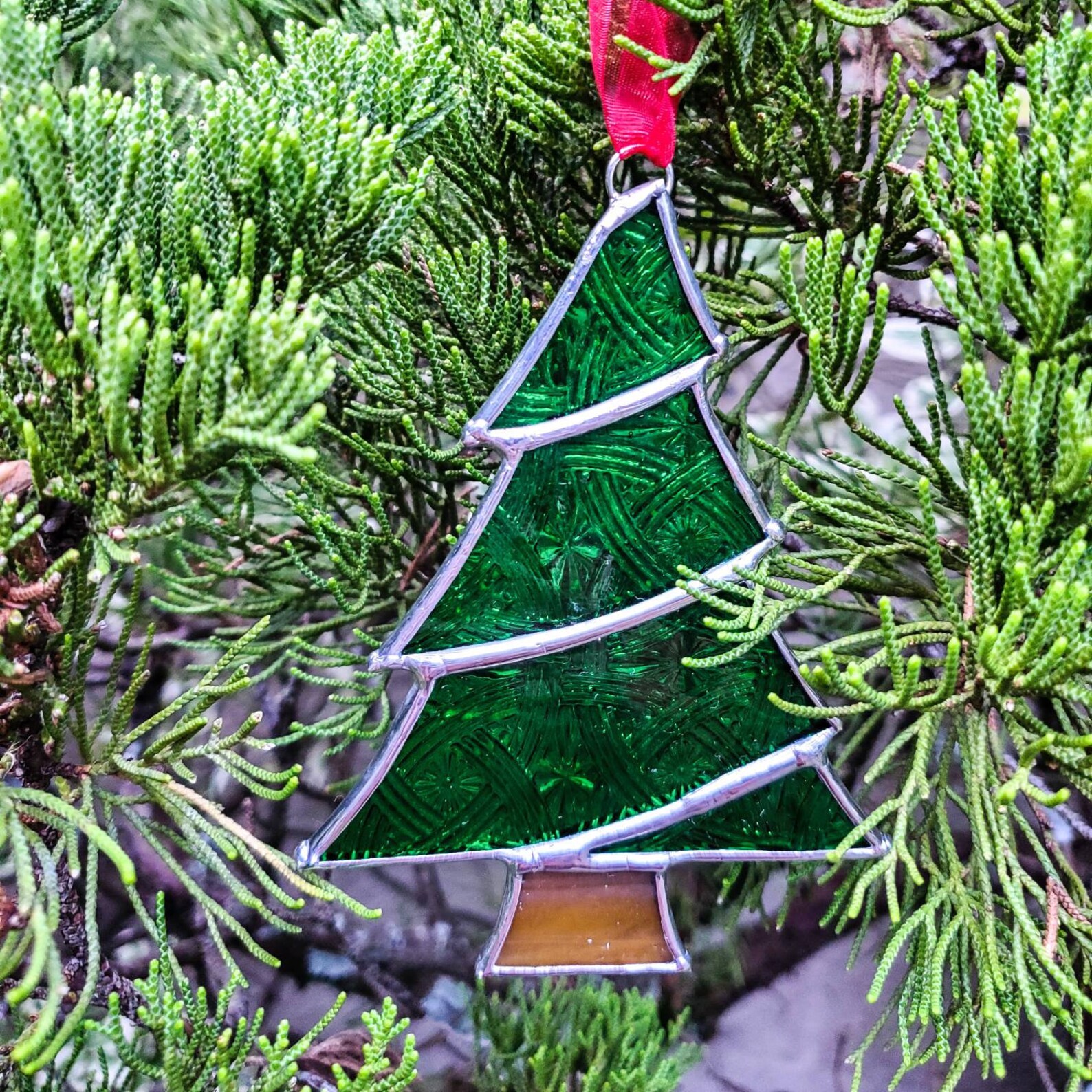 Stained Glass Christmas Decoration Christmas Ornament Glass Etsy