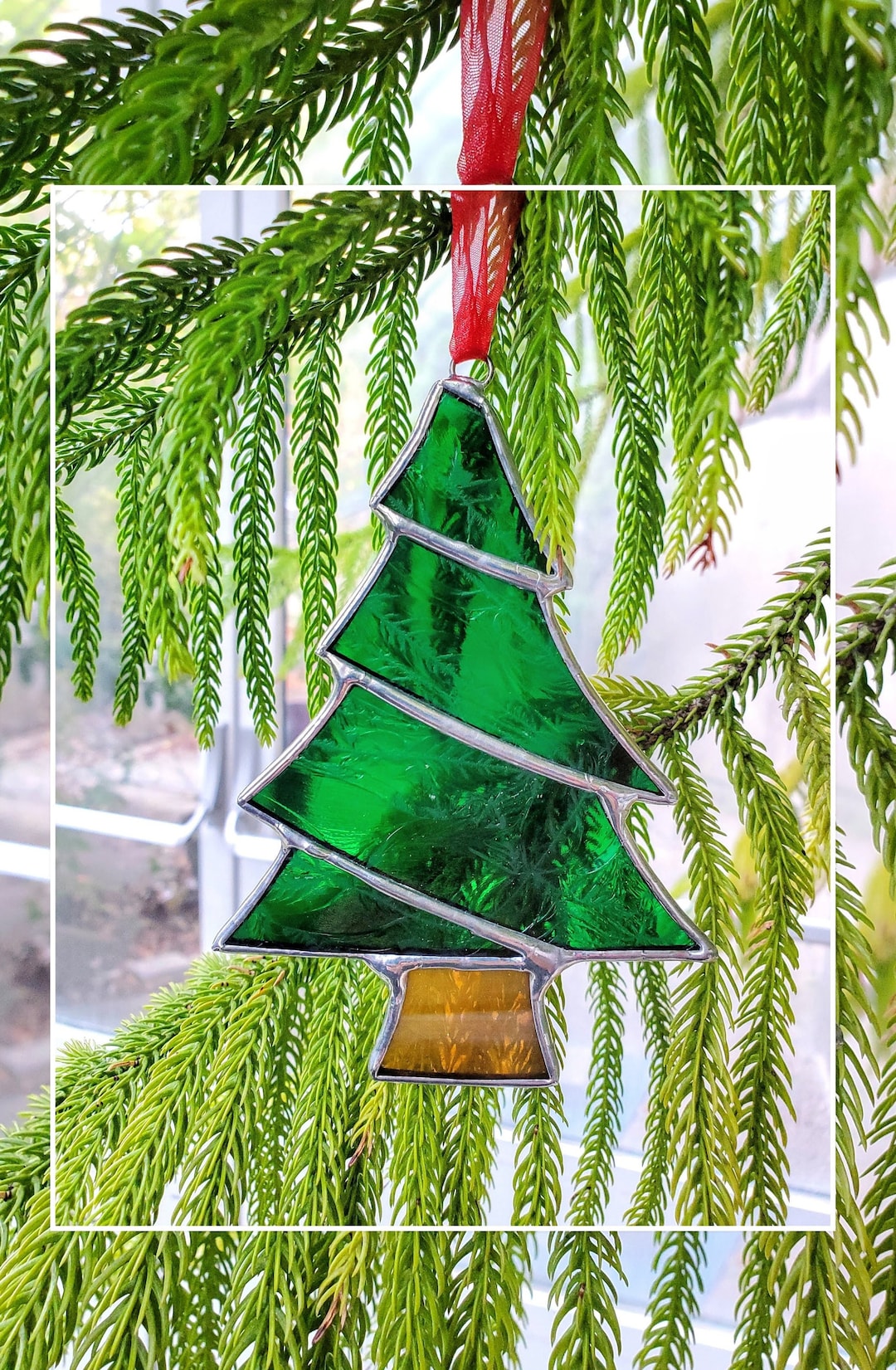 Stained Glass Christmas Decoration, Christmas Ornament, Glass Ornament