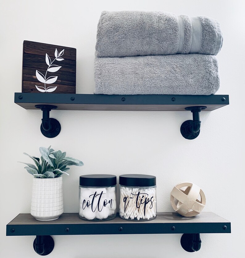 Glass Bathroom Jars // Bathroom Storage Jars // QTip Jar // Etsy