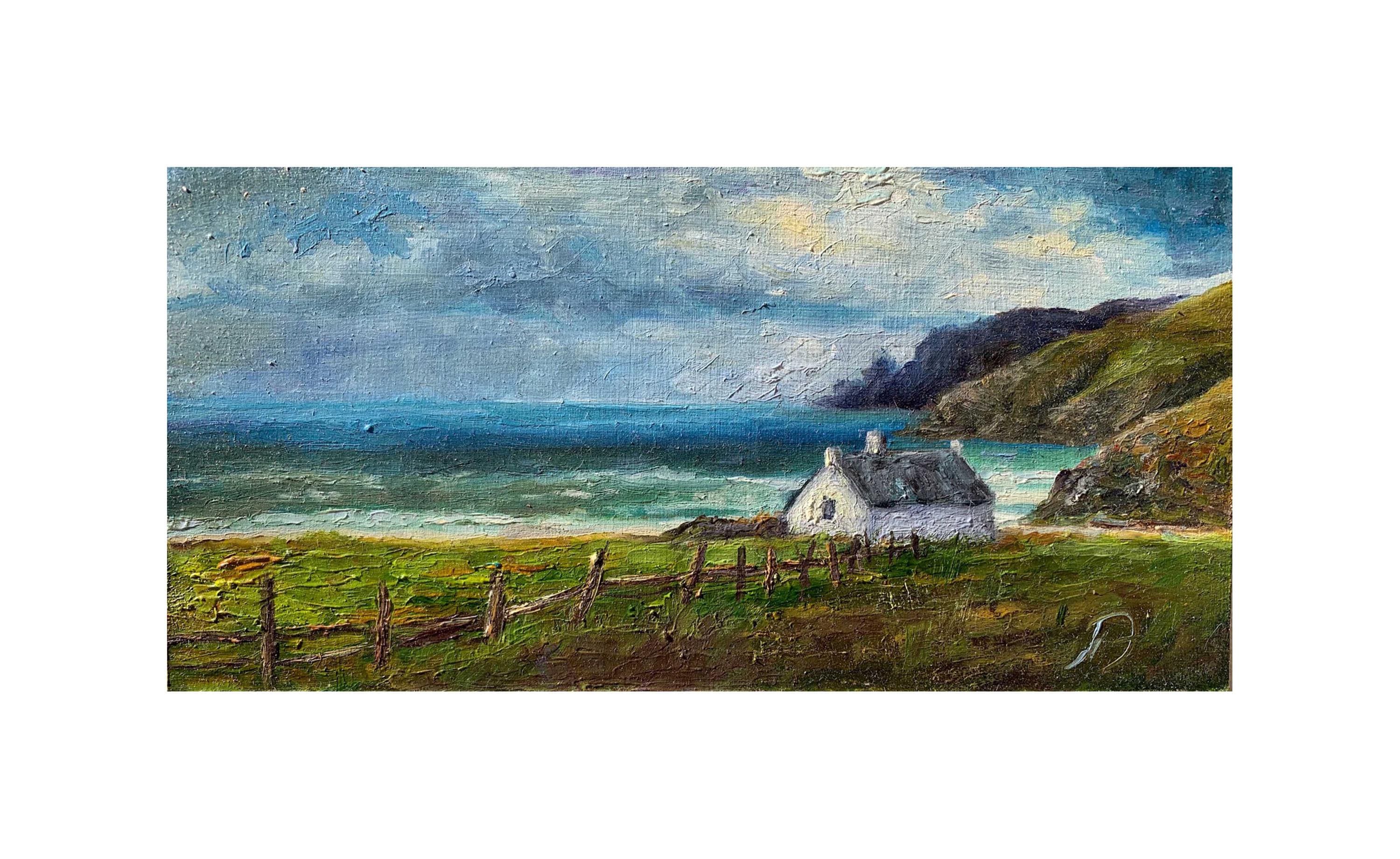 オリジナルアート アイルランド 風景画 小さな印象派のアートワーク