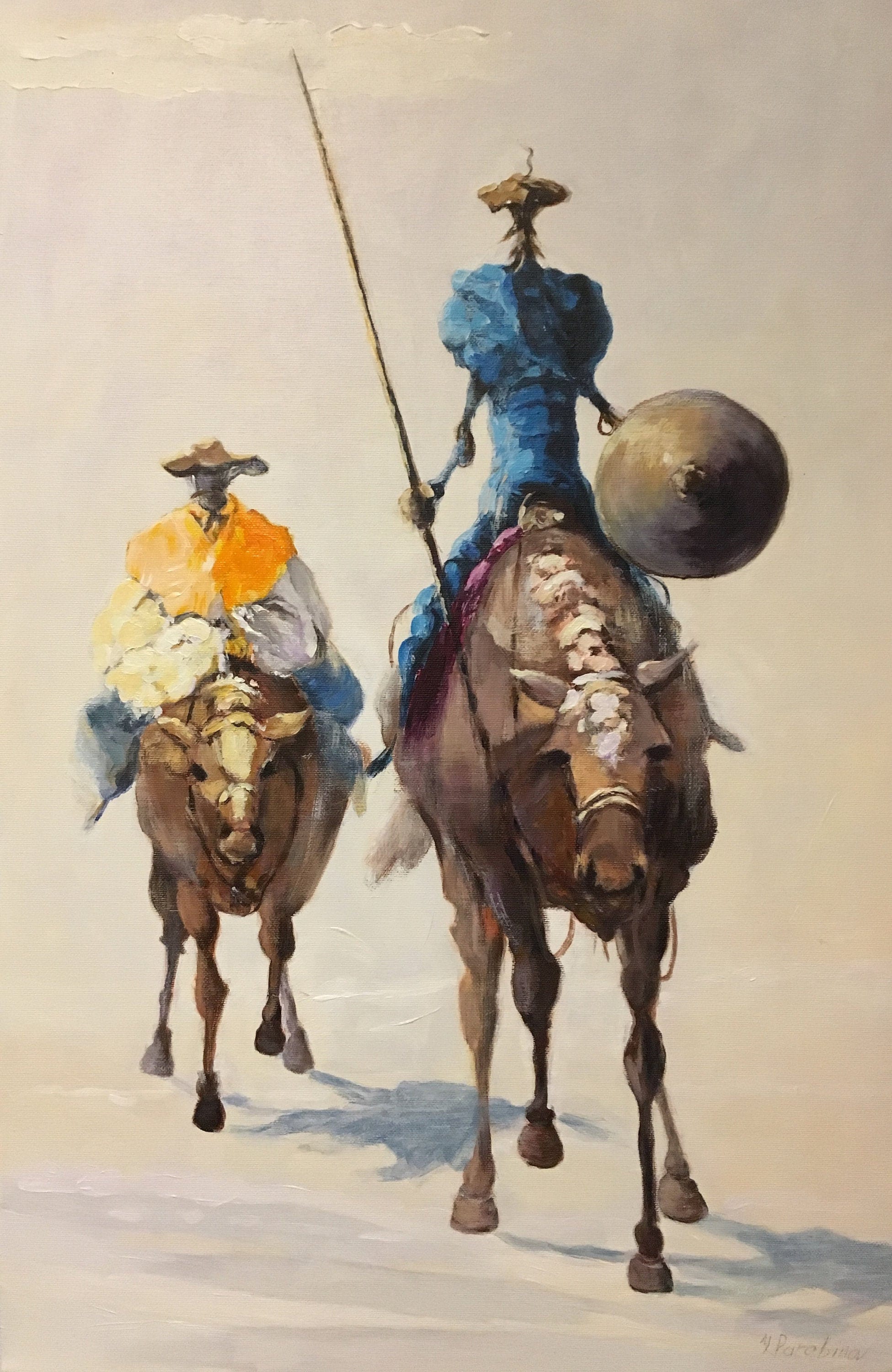 João Candido s 94 木製油絵 オリジナル油絵 ドン・キホーテの絵画 現代アート 有名人 アート 騎士